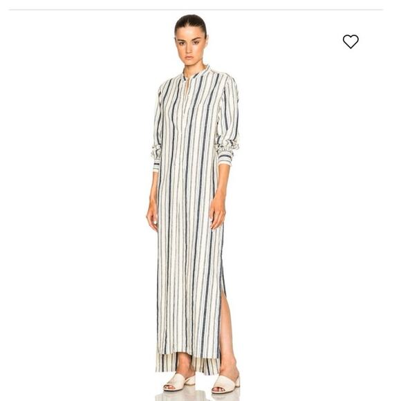 NILI LOTAN Tangier Galabia Dress New Moroccan Stripe 3 Print Linen blend Size M - Picture 3 of 13